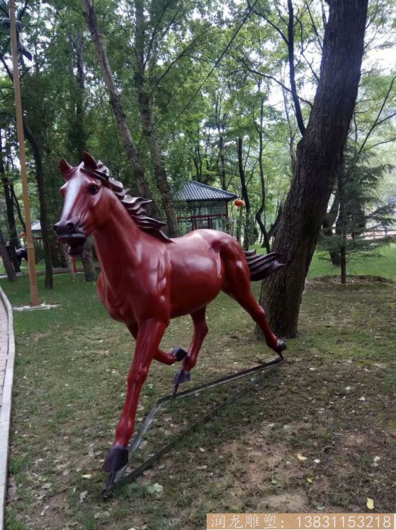 玻璃钢红马雕塑 玻璃钢动物雕塑3